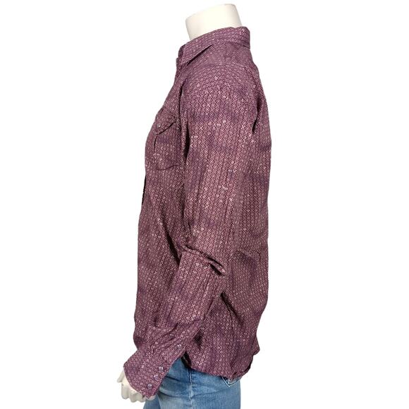 Patron Cito Western Shirt Size XXL Red and Black Damask Print Long Sleeve - Picture 4 of 8